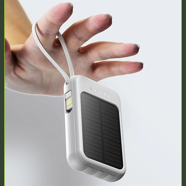 10000Mah Solar Power Bank Portable Charger Built-In Cables