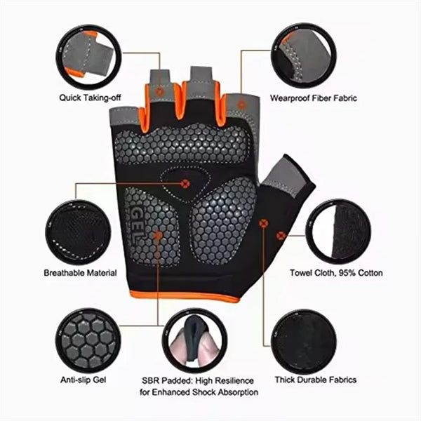 Outdoor Sports Bicycle Anti Slip Shock Half Finger Gloves