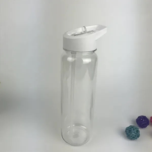 Sport Portable Translucent Water Bottle With Flip Straw