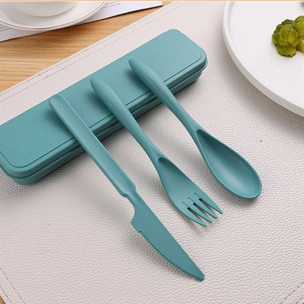 Eco-Friendly Portable Wheat Straw Tableware Set