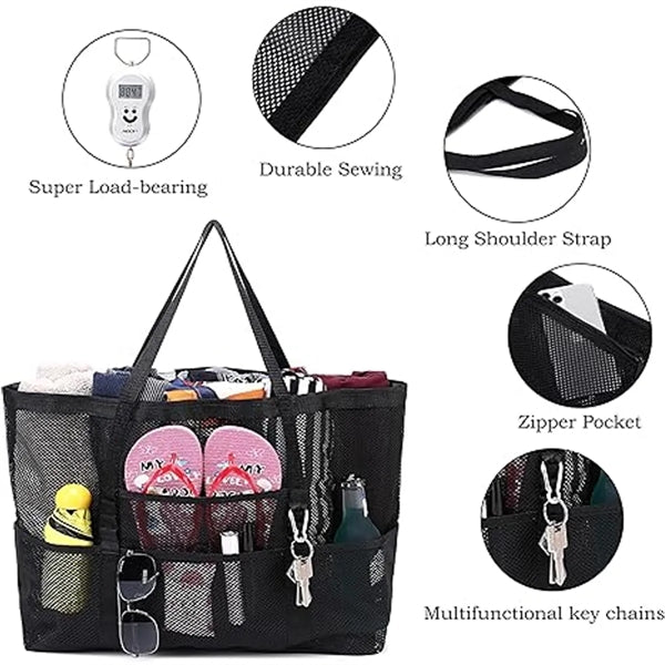 Large Storage Swimming Mesh Beach Tote Bags