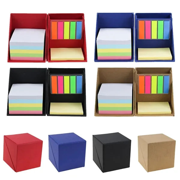 Colorful Foldable Sticky Notes Memo Box with Holder