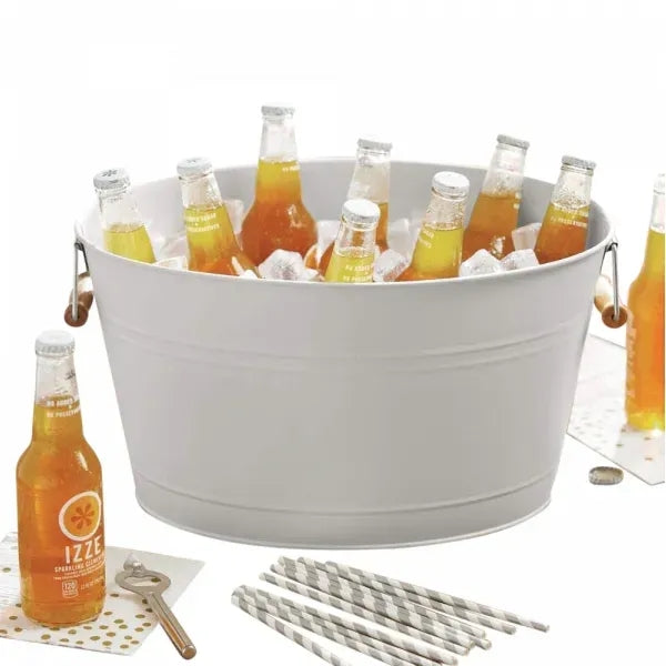 Oval Metal Beverage Tub Ice Bucket 6.3 Gallon