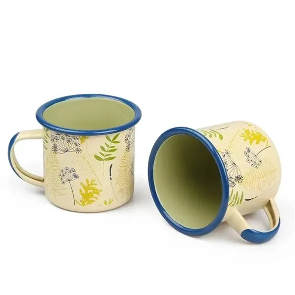 Rolled Edge Enamel Mug with Handle