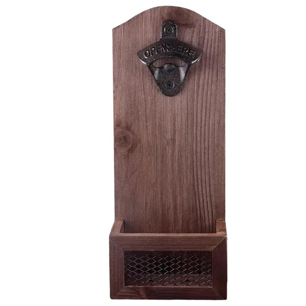 Wall Mounted Bottle Opener with Cap Collector Catcher