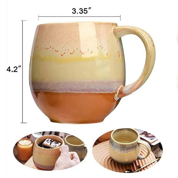 16 oz Ceramic Tea Coffee Milk Mugs With Handle