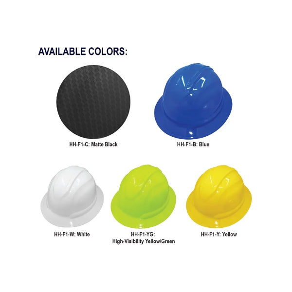 Hi-Vis Yellow/Green Unvented Full Brim Style Hard Hat