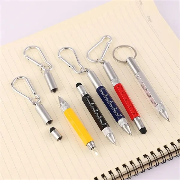 6In1 Key Ring Pen with Carabiner