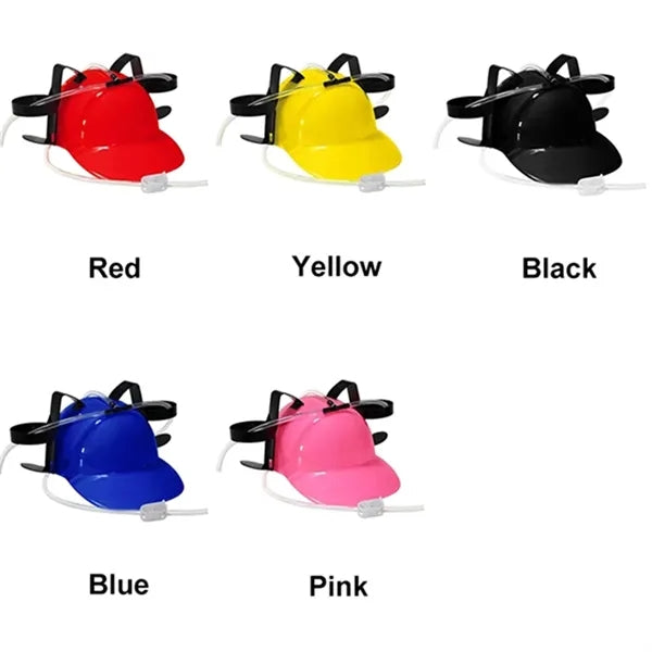 Fun Party Hat for Beer Soda Drinking Helmet with Straw
