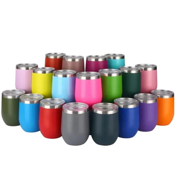 12 oz Stainless Steel Wine Tumbler w/ Lid