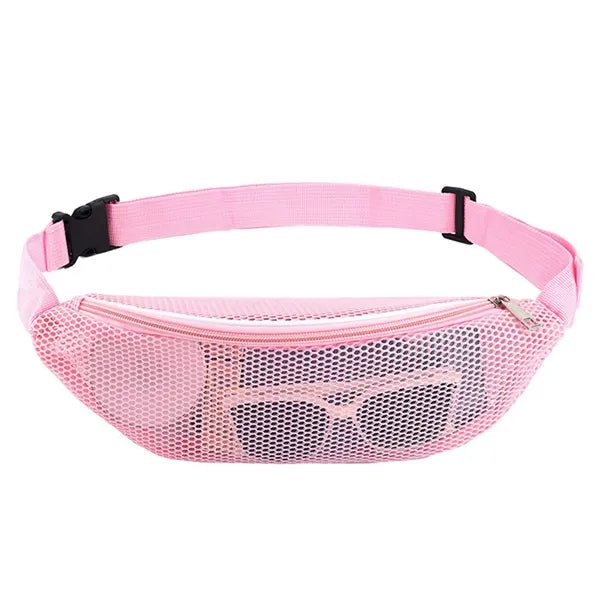 Adjustable Nylon Beach Waist Crossbody Mesh Bag
