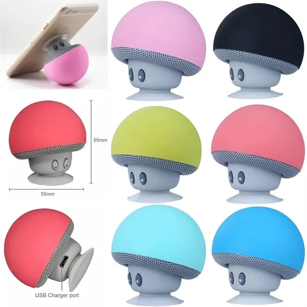 Portable Mini Shroom BT Speaker Mobile Phone Holder