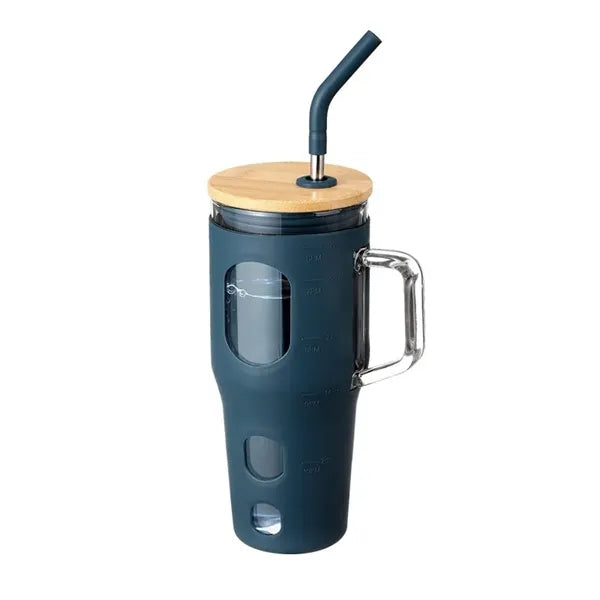 32 Oz. Glass Tumbler With Bamboo Lid