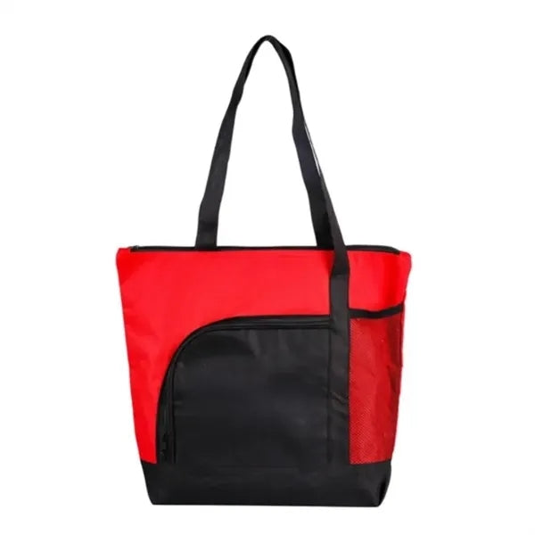 Zippered Tote Bag With Mesh Pocket