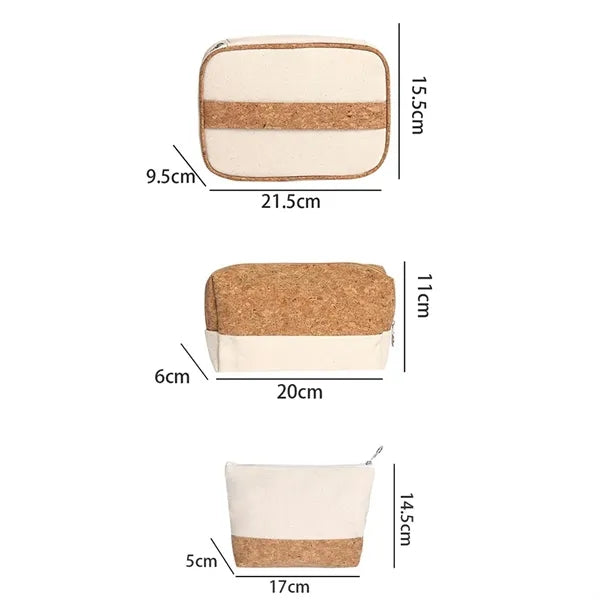 Portable Wood Grain Splicing Large Capacity Toiletry Bag