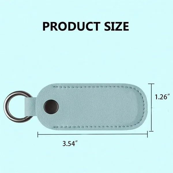 Leather U Disk Pouch Key Ring Holder