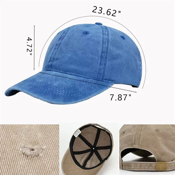 Washed Cotton Vintage Visor Baseball Cap