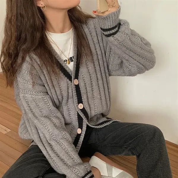 Womens Knit Casual Cardigan Sweater
