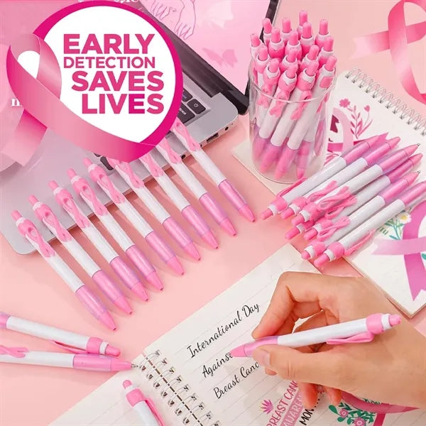 Breast Cancer Pen With Ribbon Clip