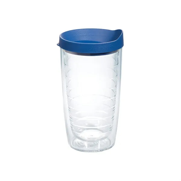 16oz Double Walled Clear Plastic Tumbler With Lidded