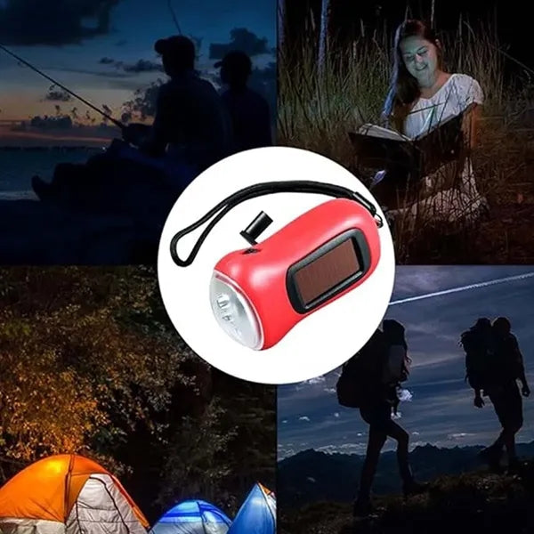 Hand Mini Cranklight Solar Power Led Flashlight