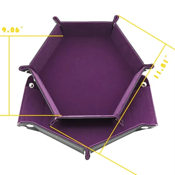 Hexagonal Velvet Leather Collapsible Storage Tray