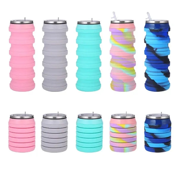 Camouflage Silicone Folding Sports Water Bottle