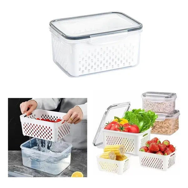 Removable Colander Plastic Refrigerator Organizer