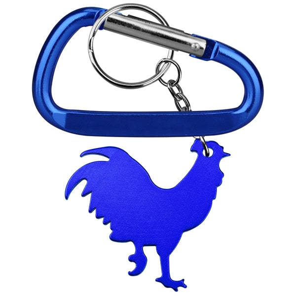 Rooster Shape Bottle Opener with Key Chain & Carabiner