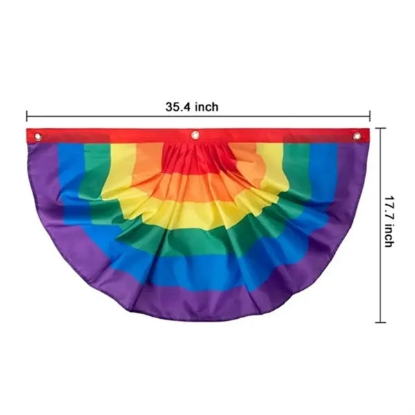 Rainbow Bunting Fan Flag