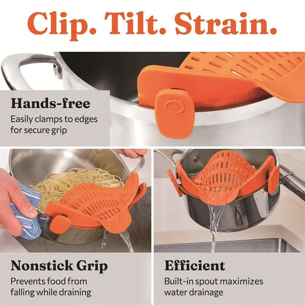 Clip On Strainer Silicone for All Pots and Pans
