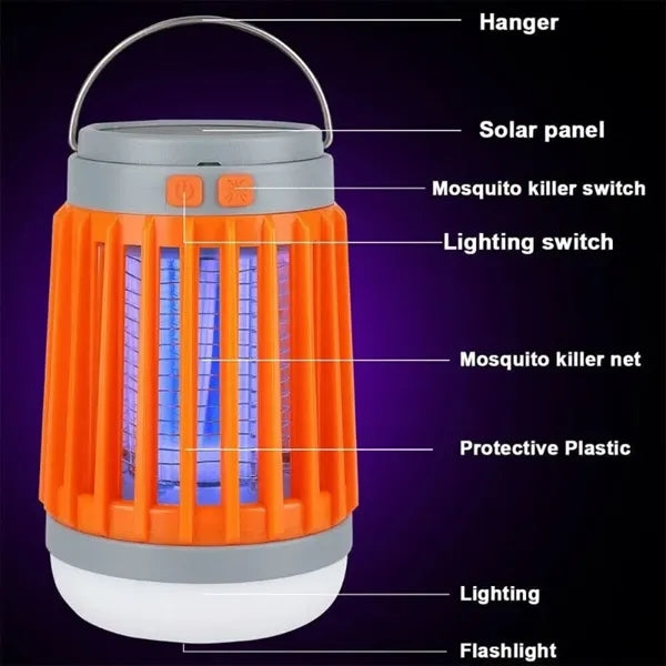 Solar Bug Zapper Light Bulb 3 in 1 Mosquitoes Killer Lamp
