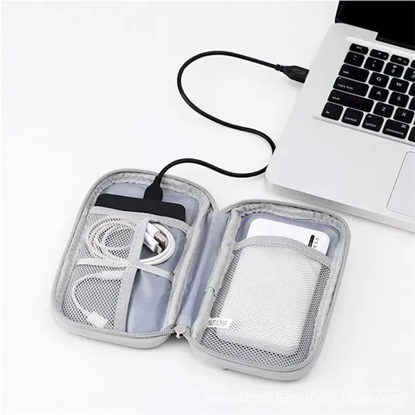 Double Layer Electronic Organizer Case Travel Cable Bag