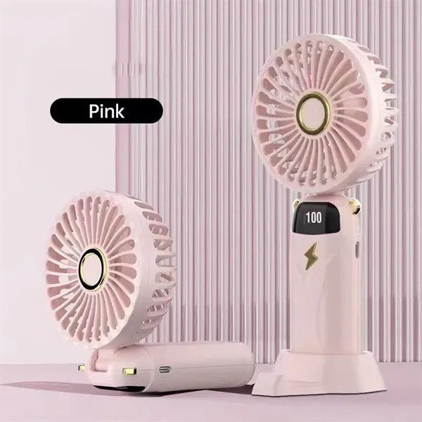 Digital Display Foldable Silent USB Mini Handheld Fan