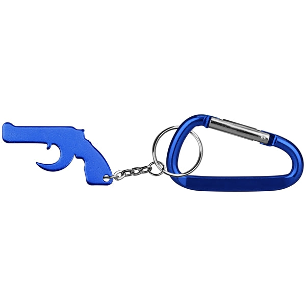 Gun Shape Bottle Opener Key Chain & Carabineer