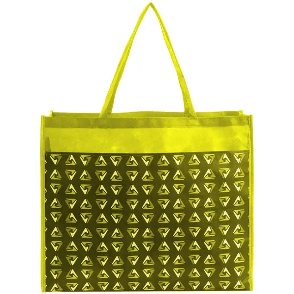 PET Non-Woven Tote Bag Sublimated Front Pocket (18"x16"x5")