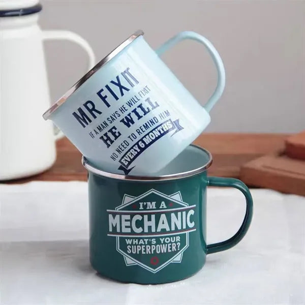 Stainless Steel Metal Cup Camping Campfire Enamel Mug