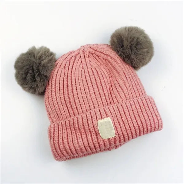 Baby Beanie Hat Double Pom