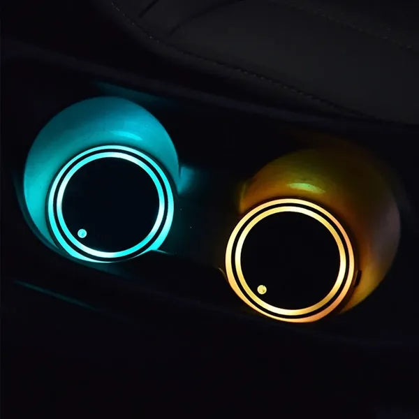 2-Pack LED Car Non-Slip Cup Holder Light with Smart Sensor
