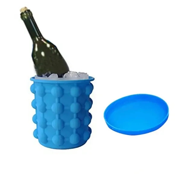 2 in 1 Silicone Ice Cube Mold Bucket
