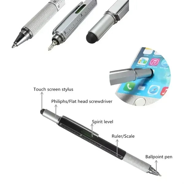 6 in 1 Tools Ballpoint Pen With Screwdriver Ruler