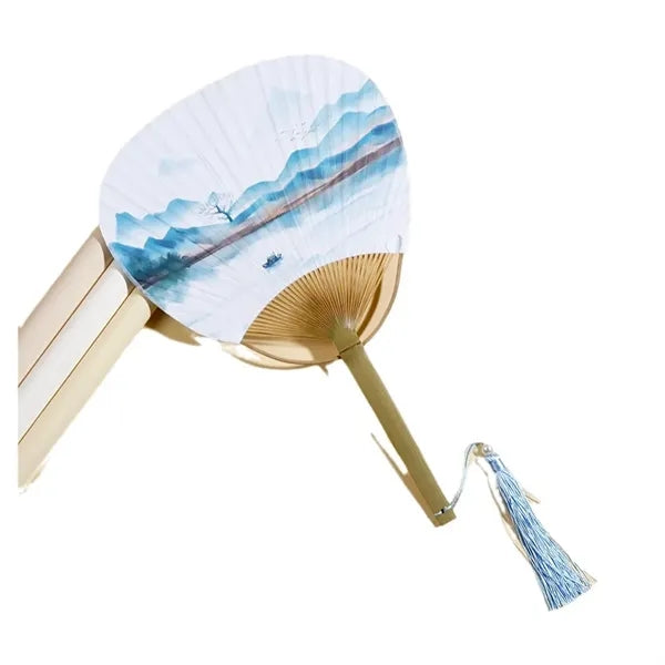 Japanese Style Bamboo Round Hand Fan
