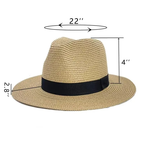 Shade Beach with Large Brim Straw Sun Hat