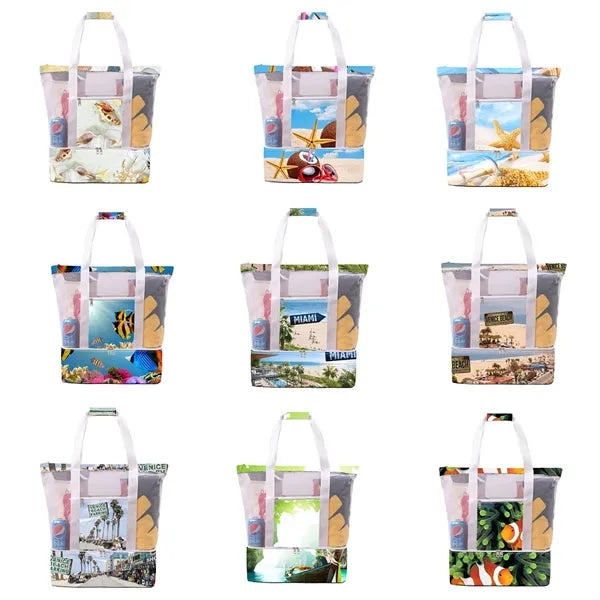 Mesh Beach Cooler Clear Tote Bag