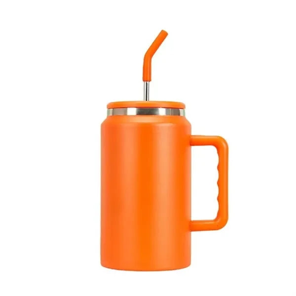 Large Capacity Handle Insulated Car Cup Portable with Straw