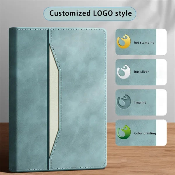 Simple Style Soft Leather Business Office Meeting Notebook
