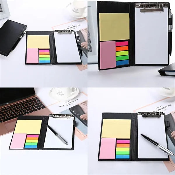Pen &Tear-Off Creative Sticky Notes PU Leather Cover