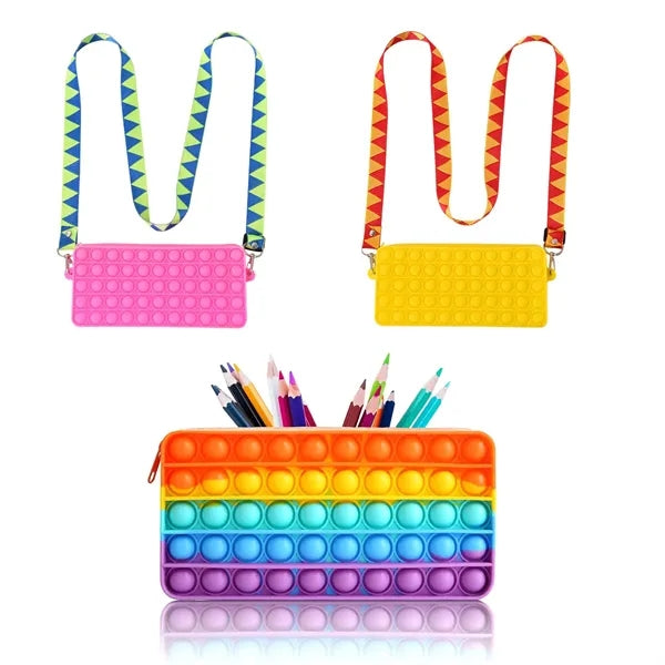 Pencil Case Sensory Silicone Bubble Toy Stationery