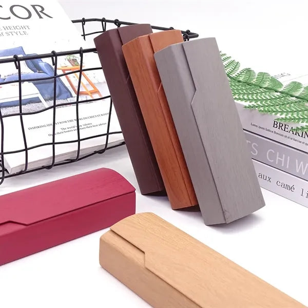 Wood Grain Glasses Case