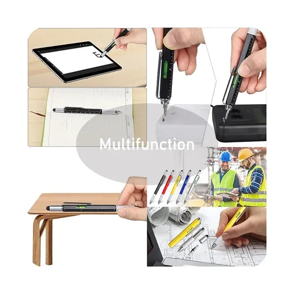 6-in-1 Metal Multitool Tech Tool Construction Gadget Pen